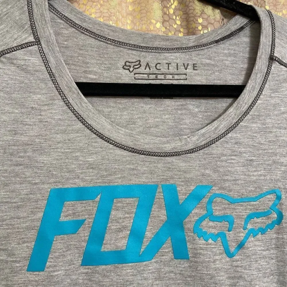 Fox Fox Racing Women’s M Grey Active Tech Classic Logo T-Shirt Short Sleeves - Picture 3 of 6
